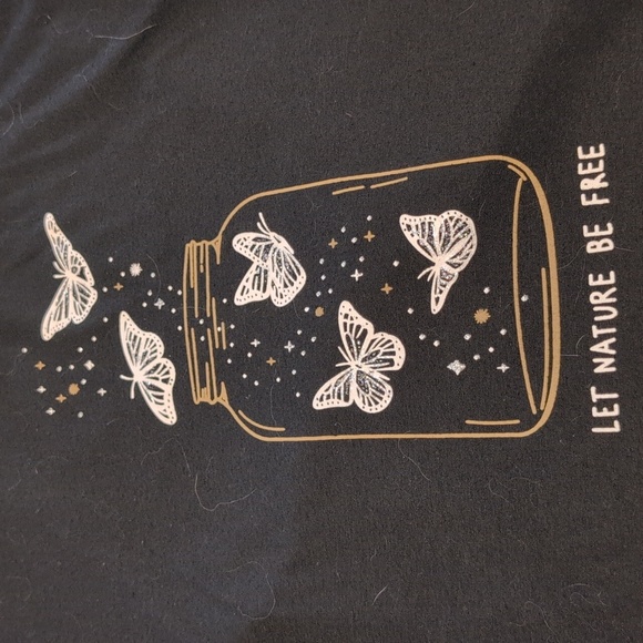 Black T-Shirt with Butterfly Design - Picture 2 of 3